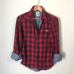 Lucky🍀Brand | Red Stripes Button Down Shirt Small